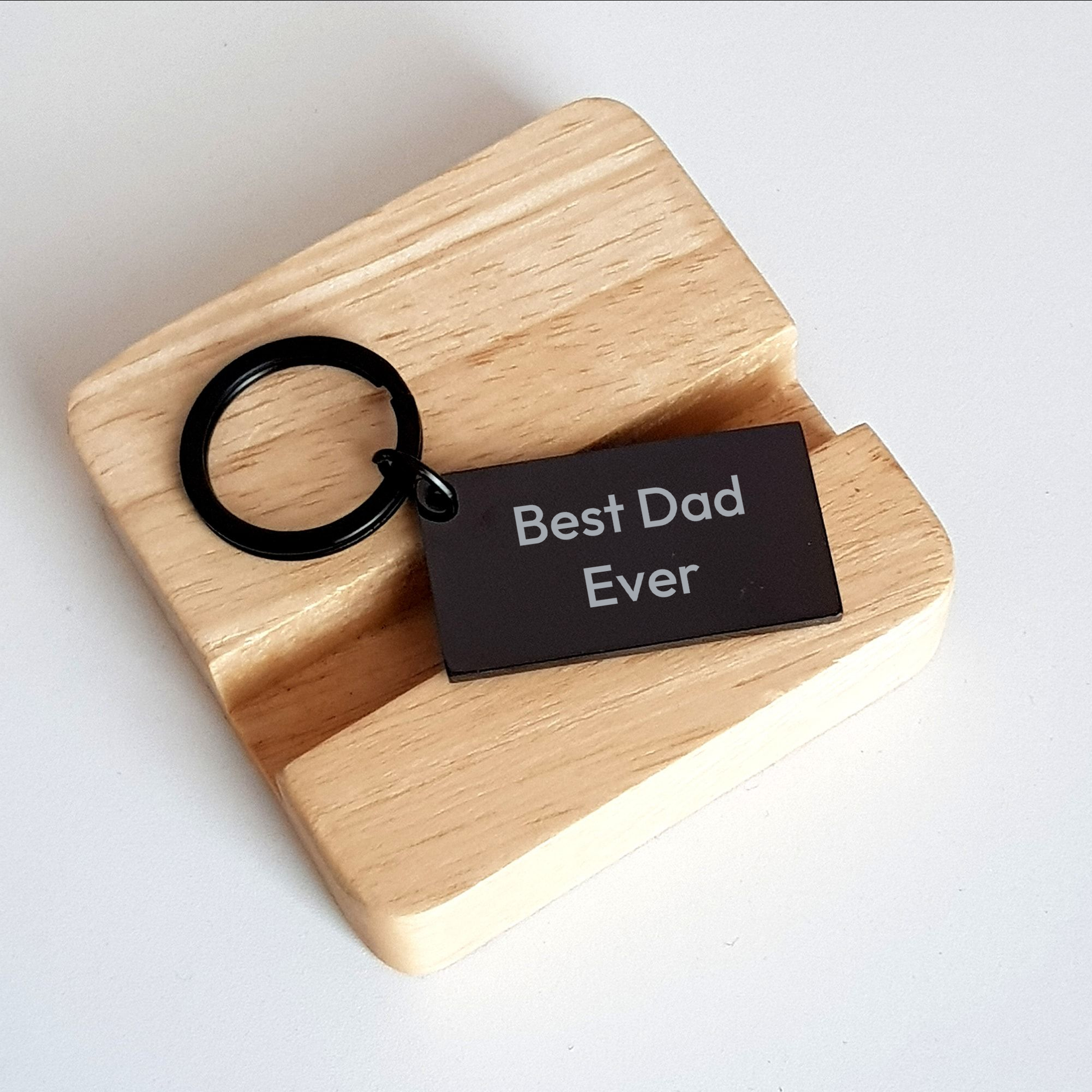 Funny Dad Keychain Gifts from Men to Best Dad Ever for Graduation, 'Best Dad Ever' Engraved Stainless Steel Keychain - Image 2