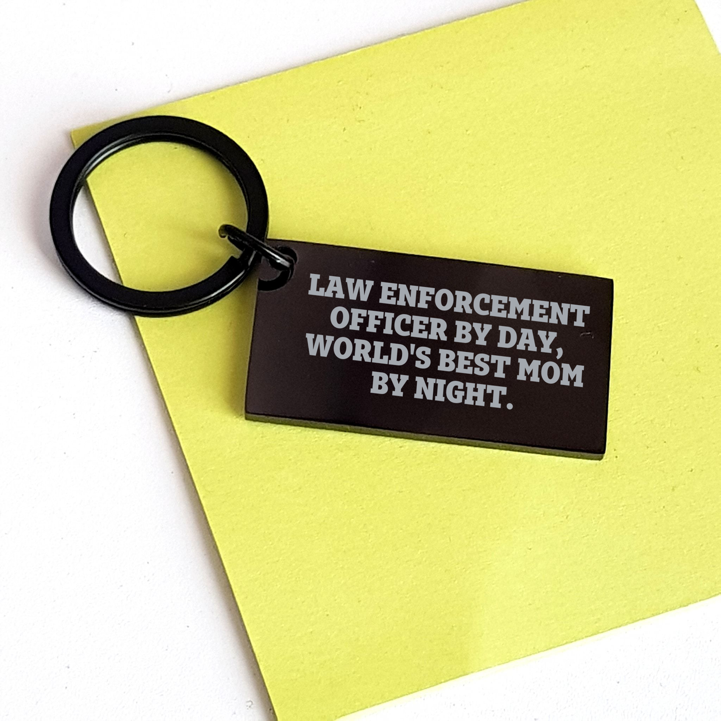 Law Enforcement Officer Keychain Gifts from Men, Funny Keychain for Law Enforcement Officer By Day, World's Best Mom By Night, Father's Day Unique Gifts - Image 3