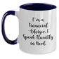Funny Financial Advisor Mug Gifts from Friends for Graduation, I'm A Financial Advisor. I Speak Fluently In genius., Two Tone Coffee Mug - Main
