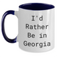 Georgia Gifts for Him or Her, Funny Two Tone Coffee Mugs with 'I'd Rather Be In Georgia', Perfect for Graduation, Gifts from Friends, Coworkers, or Family - Main