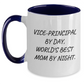 Funny Vice-Principal Gifts from Coworkers - Vice-Principal By Day, World's Best Mom By Night. Two Tone Coffee Mug, Father's Day Unique Gifts for Men - Main