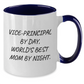 Funny Vice-Principal Gifts from Coworkers - Vice-Principal By Day, World's Best Mom By Night. Two Tone Coffee Mug, Father's Day Unique Gifts for Men - Additional
