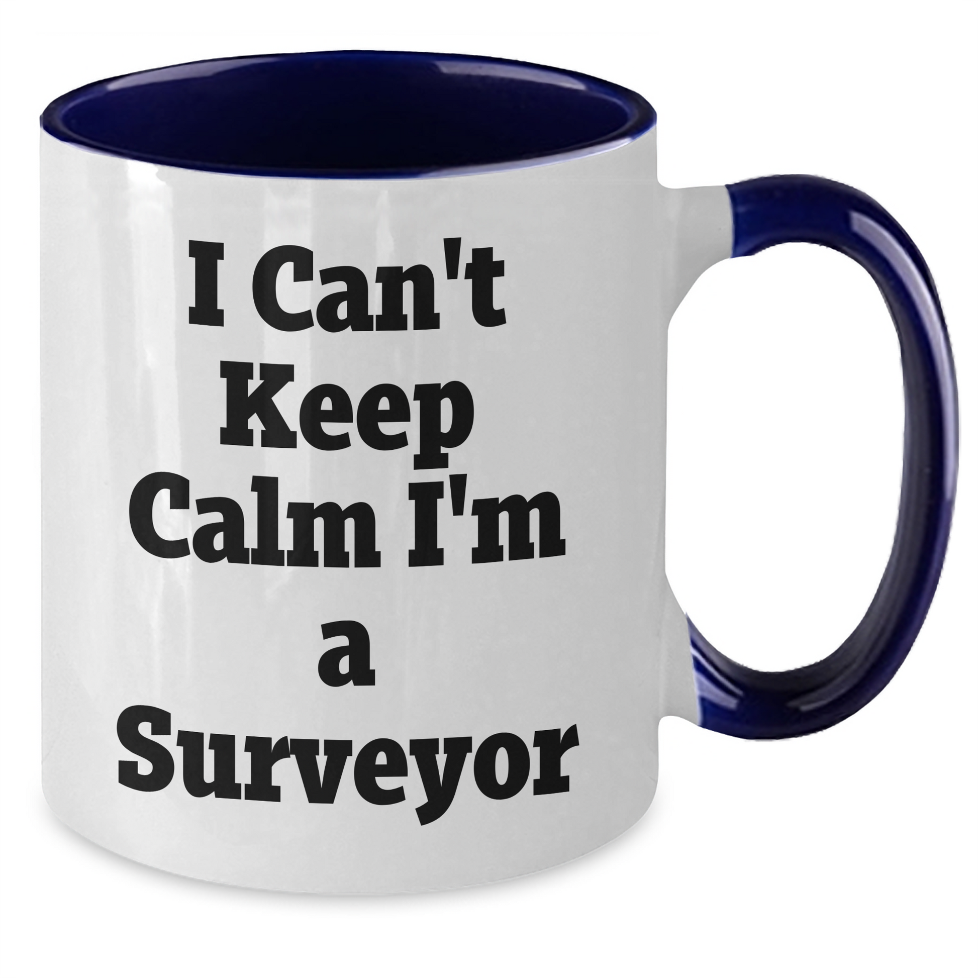 Funny Surveyor Gifts from Men to Surveyor Friends on Mother's Day - I Can't Keep Calm I'm A Surveyor Two Tone Coffee Mug - Additional