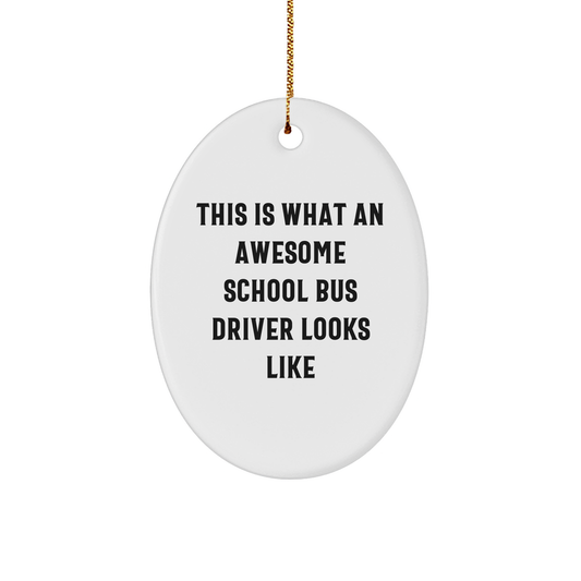 This Is What Awesome School Bus Drivers Looks Like Oval Ornament Gifts from Friends to School Bus Drivers at Christmas - Image 1