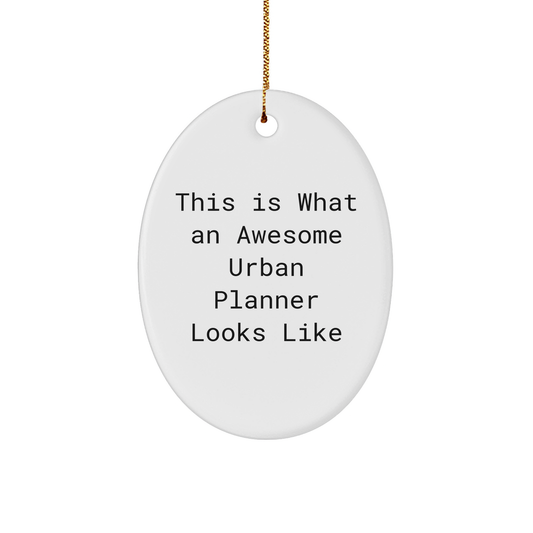 Funny Urban Planner Gifts, Oval Ornament Quote: This Is What An Awesome Urban Planner Looks Like, Christmas Unique Gifts from Friends, Gifts for Urban Planner Men - Image 1