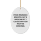 Insurance Adjuster Gifts from Friends to Family, Funny Oval Ornament for Christmas Unique Gifts, 'I'm An Insurance Adjuster. Not A Magician...' - Image 1