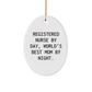 Registered Nurse Gifts, Oval Ornament, 'Registered Nurse By Day, World's Best Mom By Night.' Quote, Christmas Unique Gifts from Family - Image 1