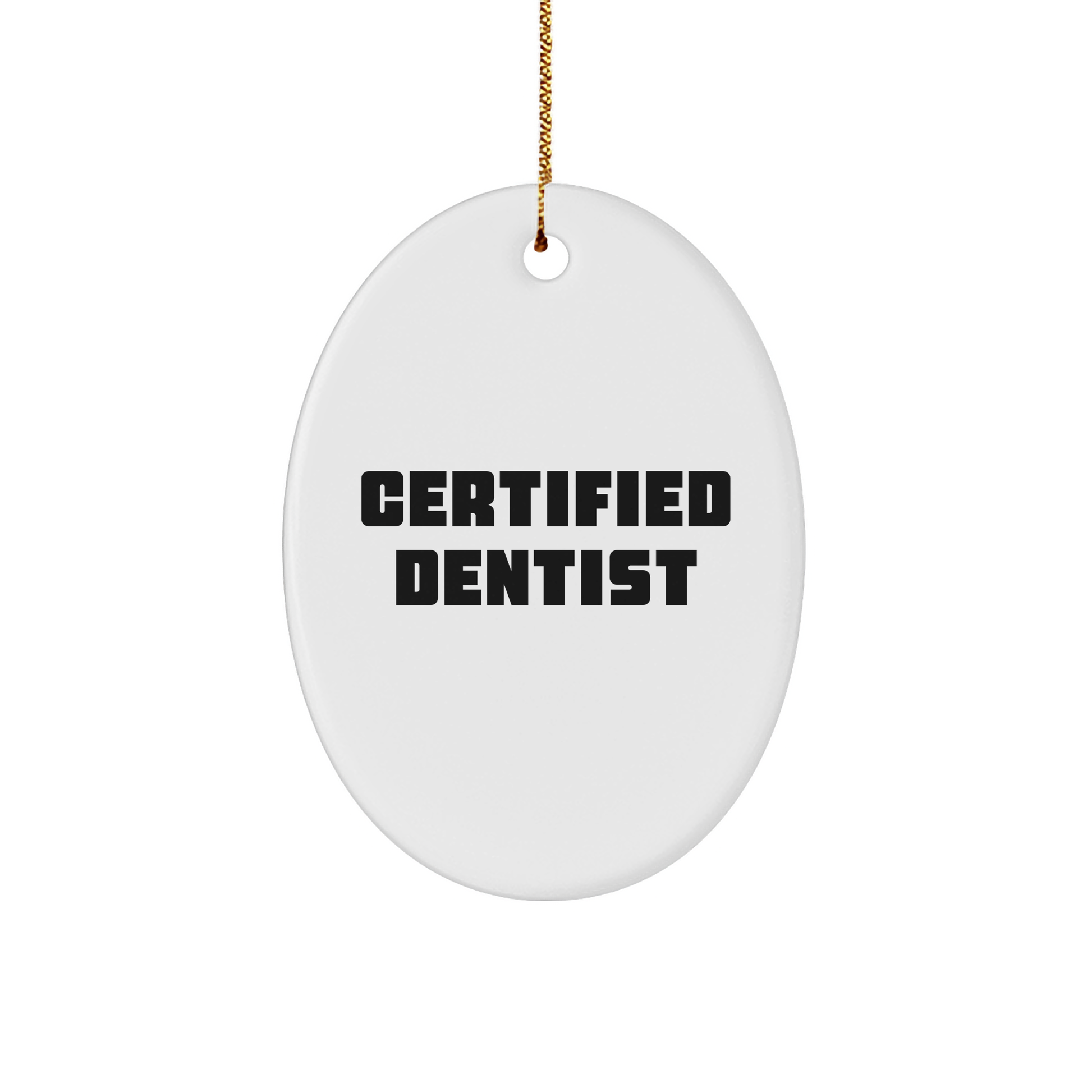 Funny Dentist Gifts for Christmas - Oval Ornament from Friends, 'Happiness is a Healthy Smile', Perfect for Coworkers, Family and Men - Image 1