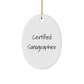 Gifts from Friends to Sonographers - Certified Sonographer Oval Ornament, White, 3.25" tall, Christmas Unique Gifts for Sonographers - Image 1