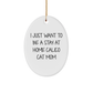Calico Cat Mom's Delight, Oval Ornament Gifts from Friends and Family, 'I Just Want To Be A Stay At Home Calico Cat Mom', White Oval Ornament for Christmas, Gifts for Calico Cat Lovers - Image 1