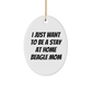 Beagle Dog Mom's Christmas Joy, Gifts from Family for Beagle Dog Lovers, Oval Ornament, 'I Just Want To Be A Stay At Home Beagle Mom' Quote, Unique Christmas Unique Gifts - Image 1