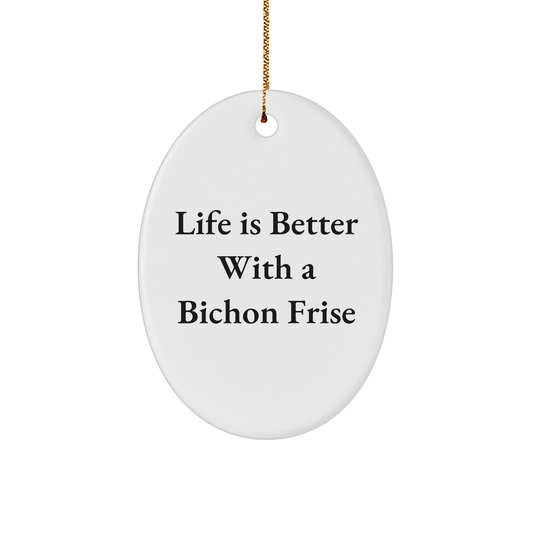 Bichon Frise Dog Oval Ornament, Gifts from Friends for Christmas Unique Gifts - Image 1