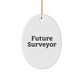 Funny Future Surveyor Oval Ornament Gifts from Friends and Family for Christmas - Image 1