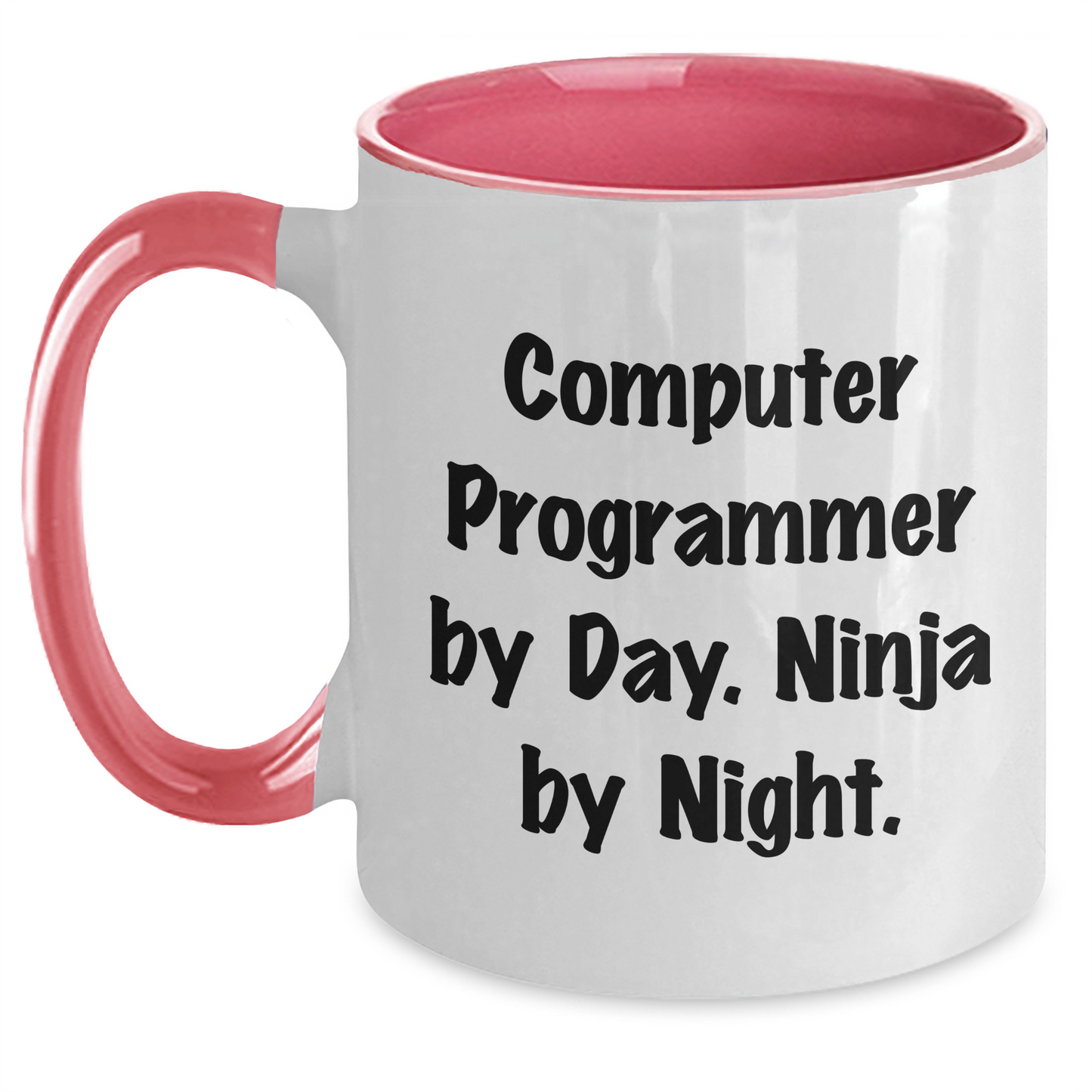 Computer Programmer Gifts from Coworkers - Funny Two Tone Coffee Mug with Computer Programmer By Day. Ninja By Night. Quote for Graduation Unique Gifts - Main