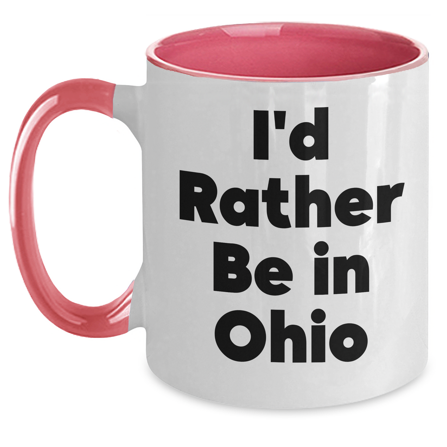 Funny Ohio Gifts for Friends - 'I'd Rather Be In Ohio' Two Tone Coffee Mug, Gifts from Friends and Family for Ohio Enthusiasts, Graduation Unique Gifts - Main