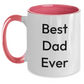 Funny Dad Gifts - Best Dad Ever Two Tone Coffee Mug, Gifts from Men to Dad, 11oz Ceramic Mug for Graduation - Main
