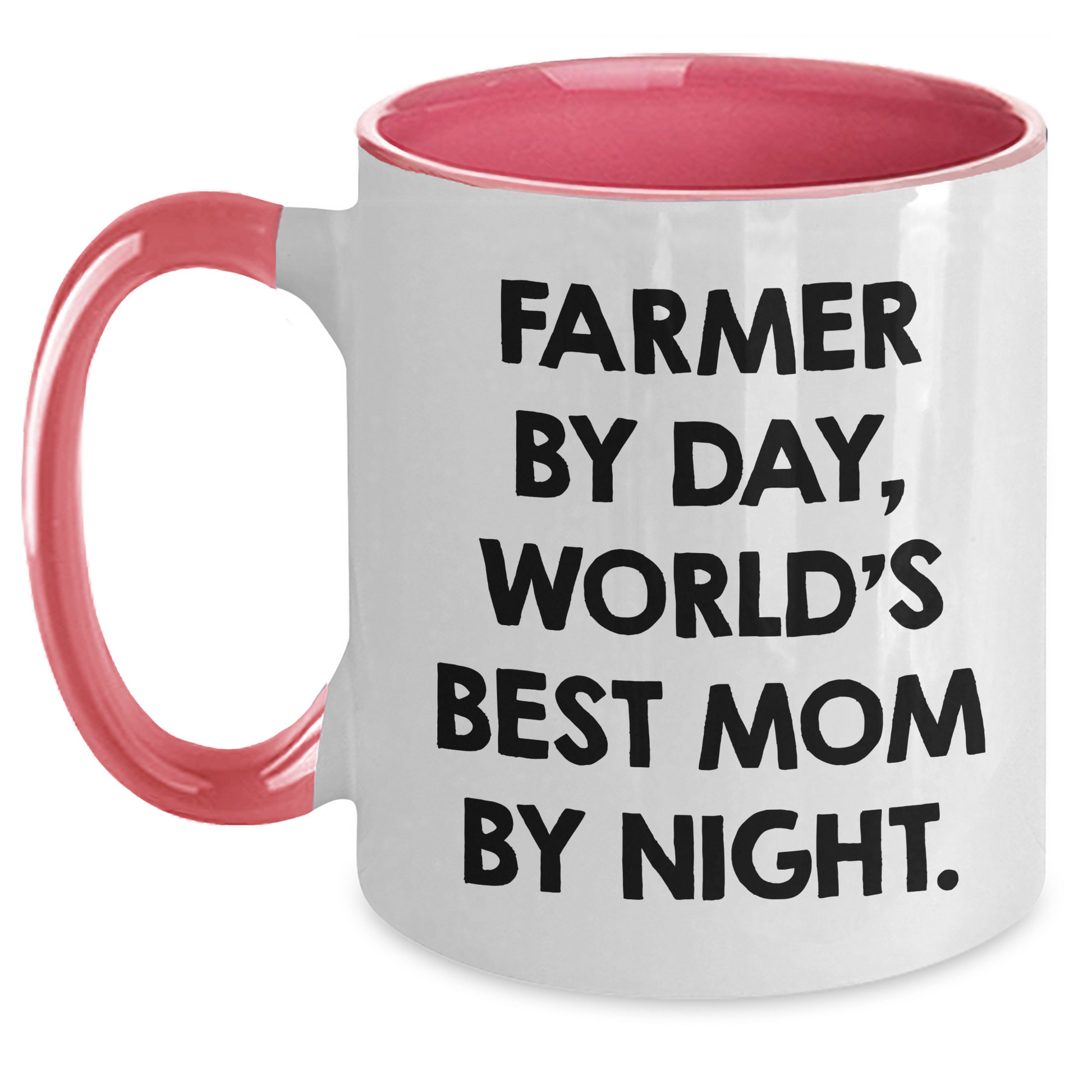 Farmer Gifts from Men - Funny Two Tone Coffee Mug, Farmer By Day, World's Best Mom By Night. - Unique Father's Day Unique Gifts for Farmers - Main