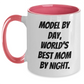 Model By Day Funny Two Tone Coffee Mug Gifts from Dad to Men, Unique Father's Day Unique Gifts - Main
