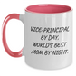 Funny Vice-Principal Gifts from Coworkers - Vice-Principal By Day, World's Best Mom By Night. Two Tone Coffee Mug, Father's Day Unique Gifts for Men - Main