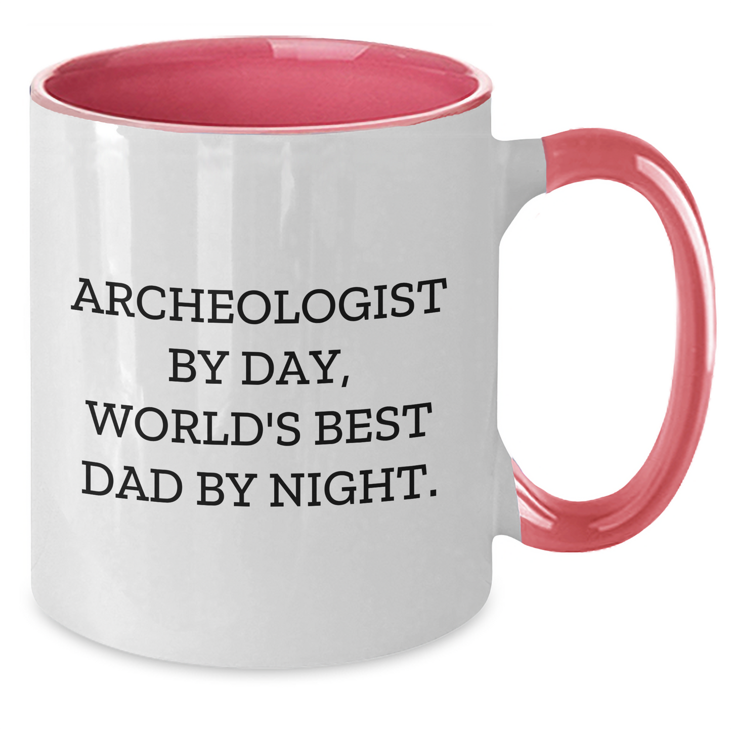 Archeologist Gifts from Dad - Funny Two Tone Coffee Mugs for Men, Unique Graduation Presents for Him, Archeologist By Day, World's Best Dad By Night. - Additional