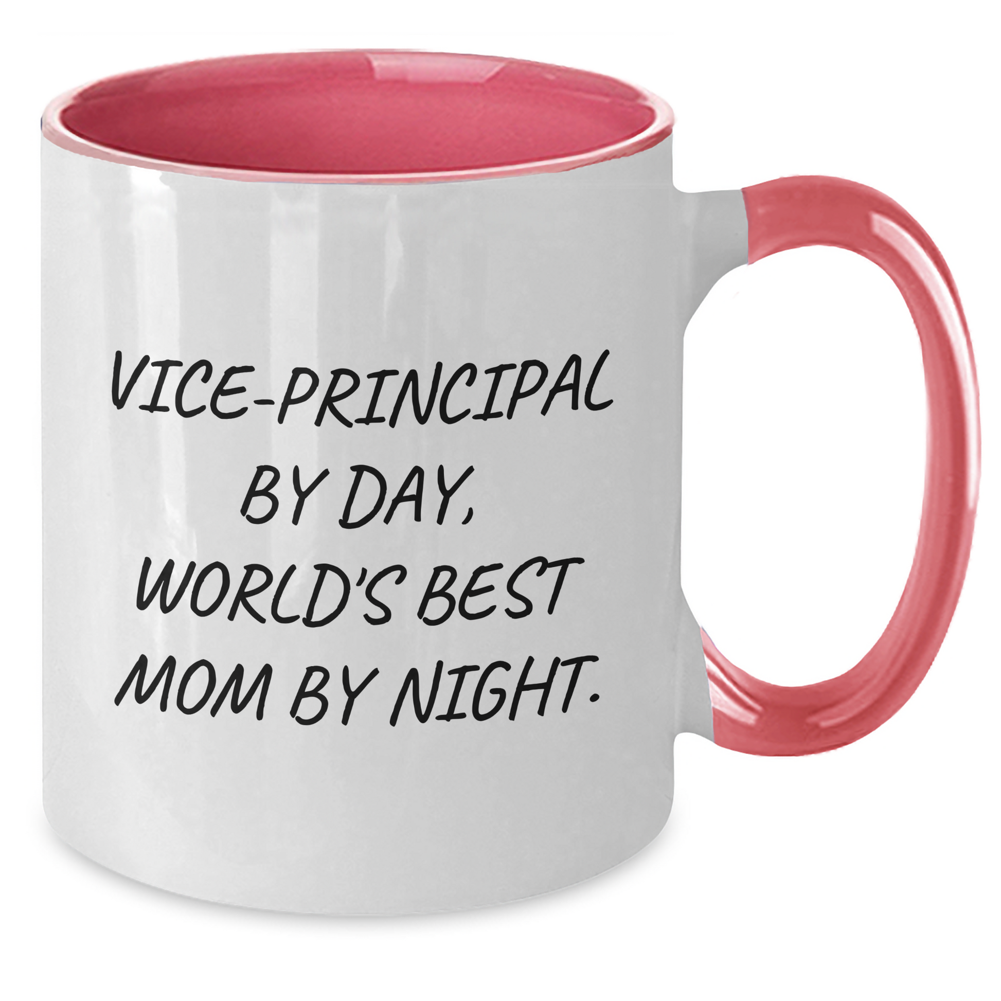 Funny Vice-Principal Gifts from Coworkers - Vice-Principal By Day, World's Best Mom By Night. Two Tone Coffee Mug, Father's Day Unique Gifts for Men - Additional