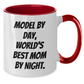 Model By Day Funny Two Tone Coffee Mug Gifts from Dad to Men, Unique Father's Day Unique Gifts - Additional