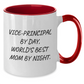 Funny Vice-Principal Gifts from Coworkers - Vice-Principal By Day, World's Best Mom By Night. Two Tone Coffee Mug, Father's Day Unique Gifts for Men - Additional