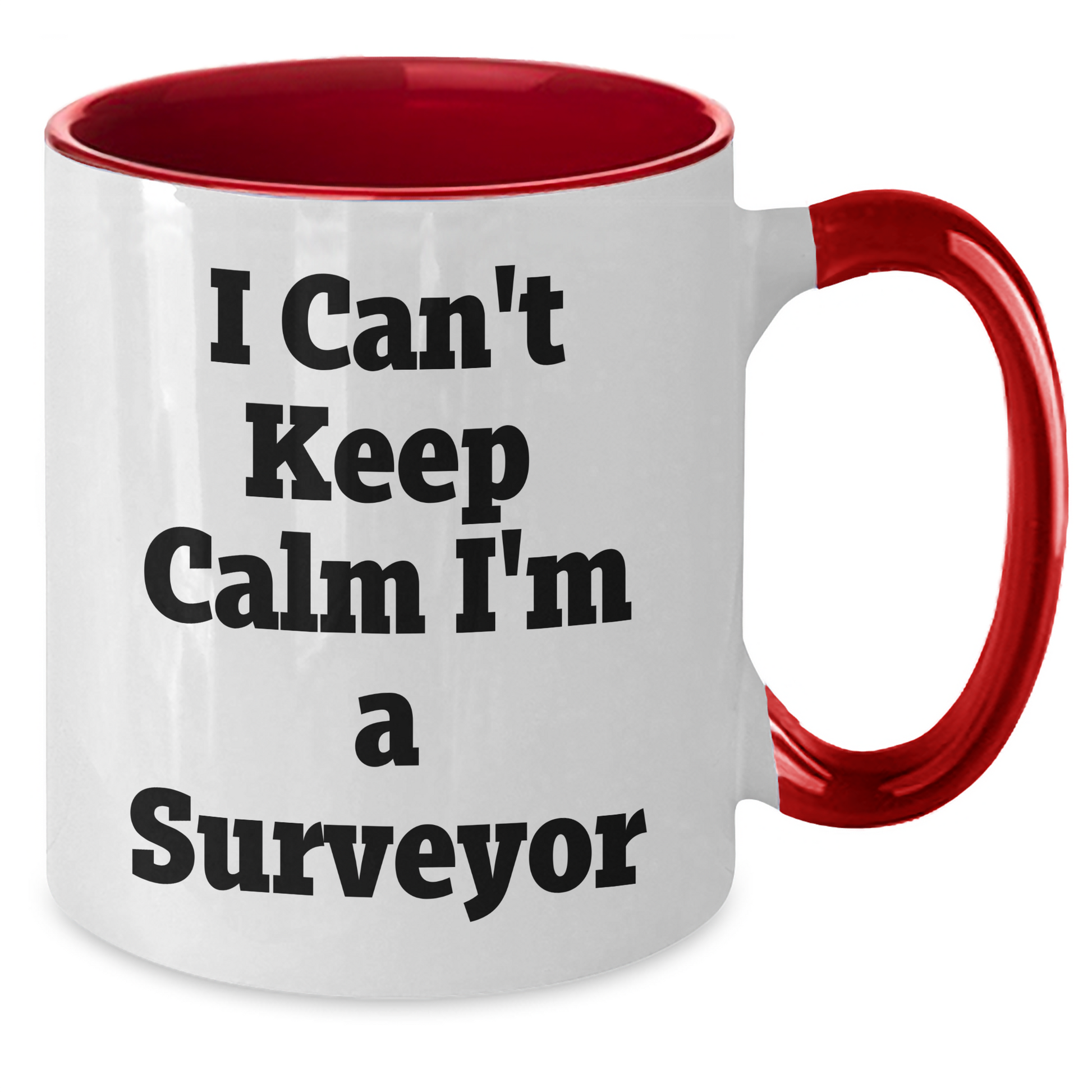 Funny Surveyor Gifts from Men to Surveyor Friends on Mother's Day - I Can't Keep Calm I'm A Surveyor Two Tone Coffee Mug - Additional