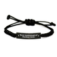 Funny Unbiological Mother Gifts for Her, Best Unbiological Mother Ever Quote, Adjustable Rope Bracelet, Graduation Unique Gifts from Family to Unbiological Mother - Image 1