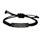 Certified Crime Scene Technician Rope Bracelet, Funny Quote, Father's Day Unique Gifts from Men to Crime Scene Technician, Black Adjustable Rope Jewelry - Image 1