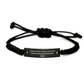 German Shepherd Mom Gifts, I Just Want To Be A Stay At Home Mom, Father's Day Rope Braceltes for Men, Black Stainless Steel Adjustable Wristband, From Friends - Image 1