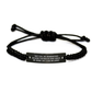 Grandmother's Partner in Crime Rope Bracelet, Funny Gift for Her Graduation, Gifts from Family to Grandmother, Adjustable Black Rope with Stainless Steel Engraving - Image 1