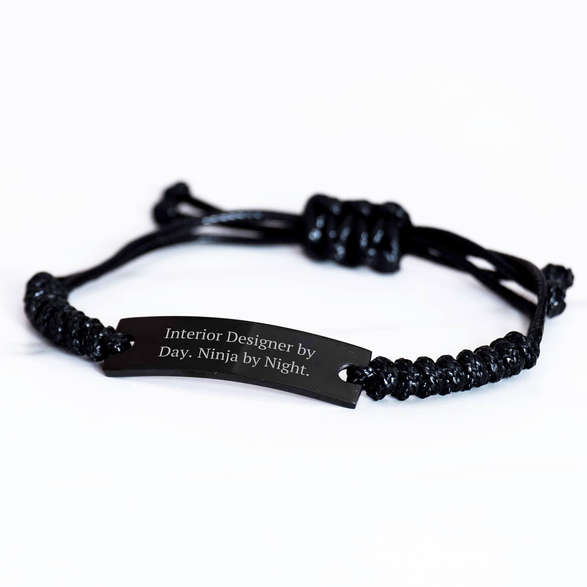 Interior Designer Gifts from Friends, Unique Rope Bracelet for Interior Designers By Day, Ninja By Night, Funny Quote, Mother's Day Unique Gifts - Image 2