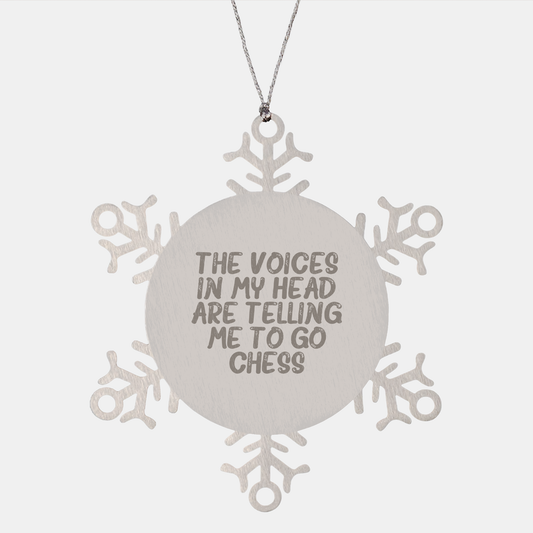 Funny Chess Gifts for Men from Family - Snowflake Ornament for Christmas - Image 1