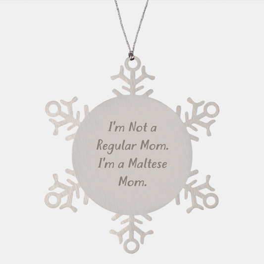 Maltese Mom Snowflake Ornament, Funny Christmas Unique Gifts for Maltese Dog Lovers from Family, Friends, Coworkers, Gifts for Him, Her, or Her - Image 1