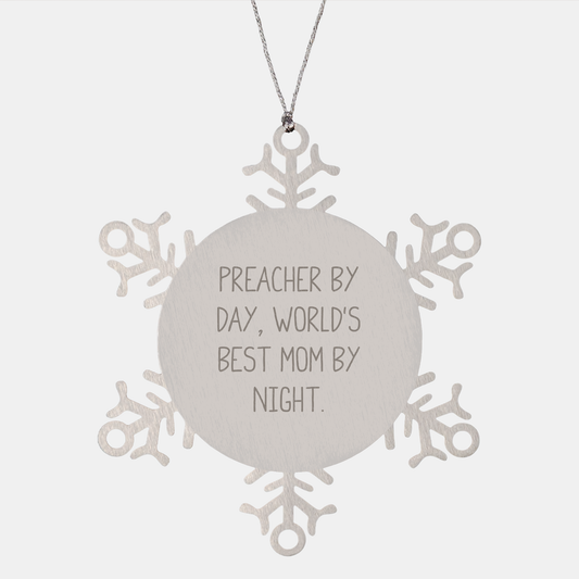 Preacher By Day, Snowflake Ornament By Night - Funny Gift for Preachers from Friends, Family, or Coworkers - Image 1