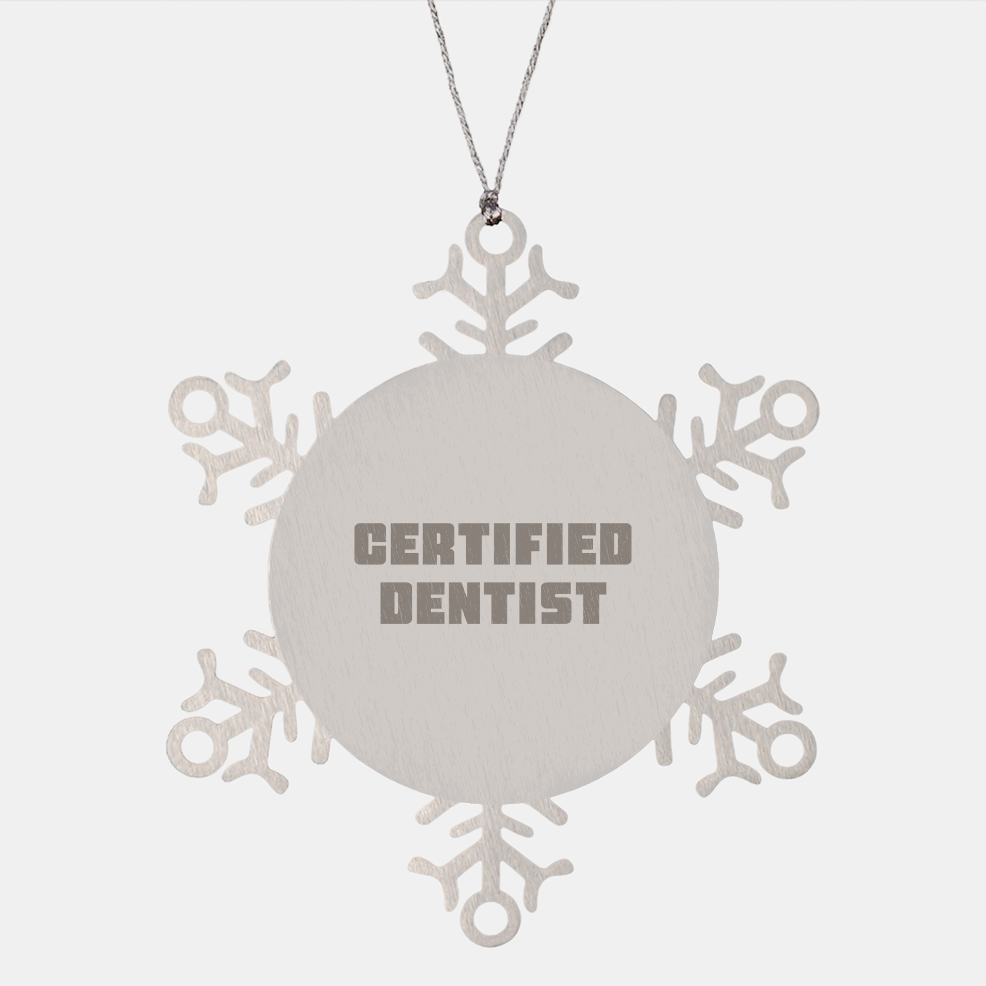 Dentist Gifts from Friends and Family - Snowflake Ornament for Christmas - 'Smile Brightly, Inside and Out' - Certified Dentist Quote - Image 1