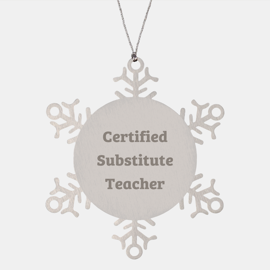 Certified Substitute Teacher Gifts from Friends for Christmas Snowflake Ornament, 'You're a-maze-ing!' - Image 1
