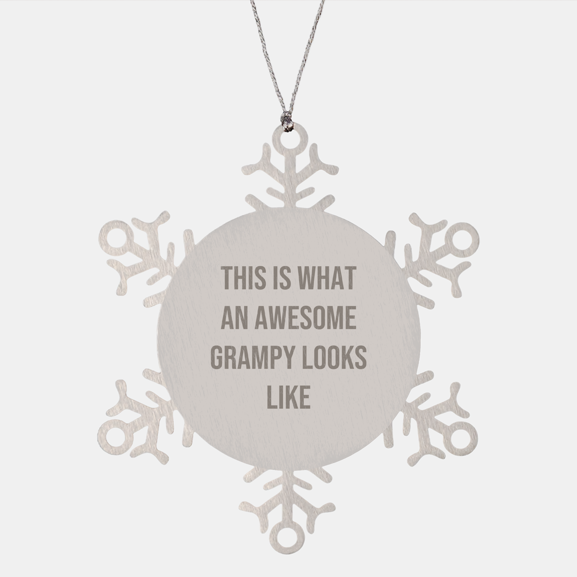 Grampy's Awesome Snowflake Ornament Gifts from Family, Perfect for Grampy's Christmas, This Is What An Awesome Grampy Looks Like - Image 1