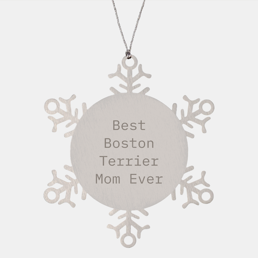 Boston Terrier Dog Lover Gifts from Family - Funny Snowflake Ornament for Christmas - Image 1