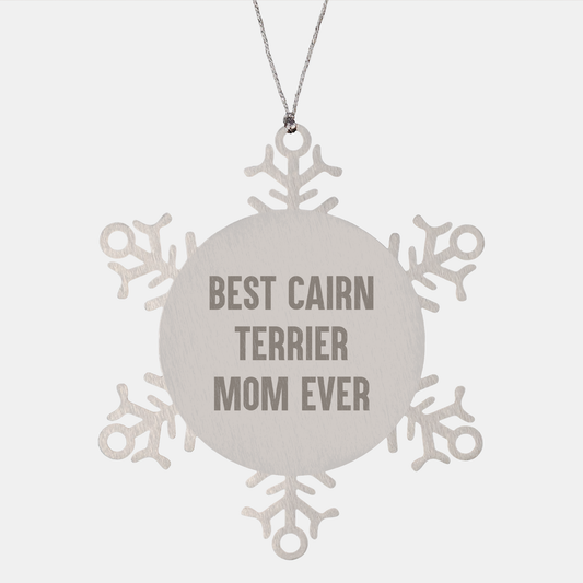 Funny Cairn Terrier Dog Mom Gifts for Women, Snowflake Ornament from Family, Best Cairn Terrier Mom Ever, Christmas Unique Gifts - Image 1