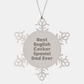 English Cocker Spaniel Dog Lover's Christmas Unique Gift, Snowflake Ornament, Funny Quote 'Best English Cocker Spaniel Dad Ever' from Family, Friends, or Coworkers - Image 1