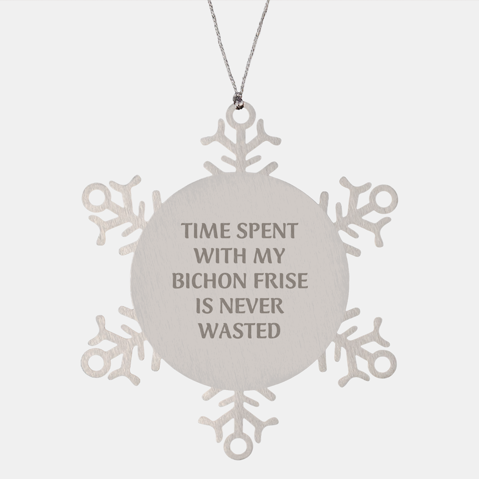 Funny Bichon Frise Dog Gifts from Men to Friends - Snowflake Ornament, Christmas Unique Presents - Image 1