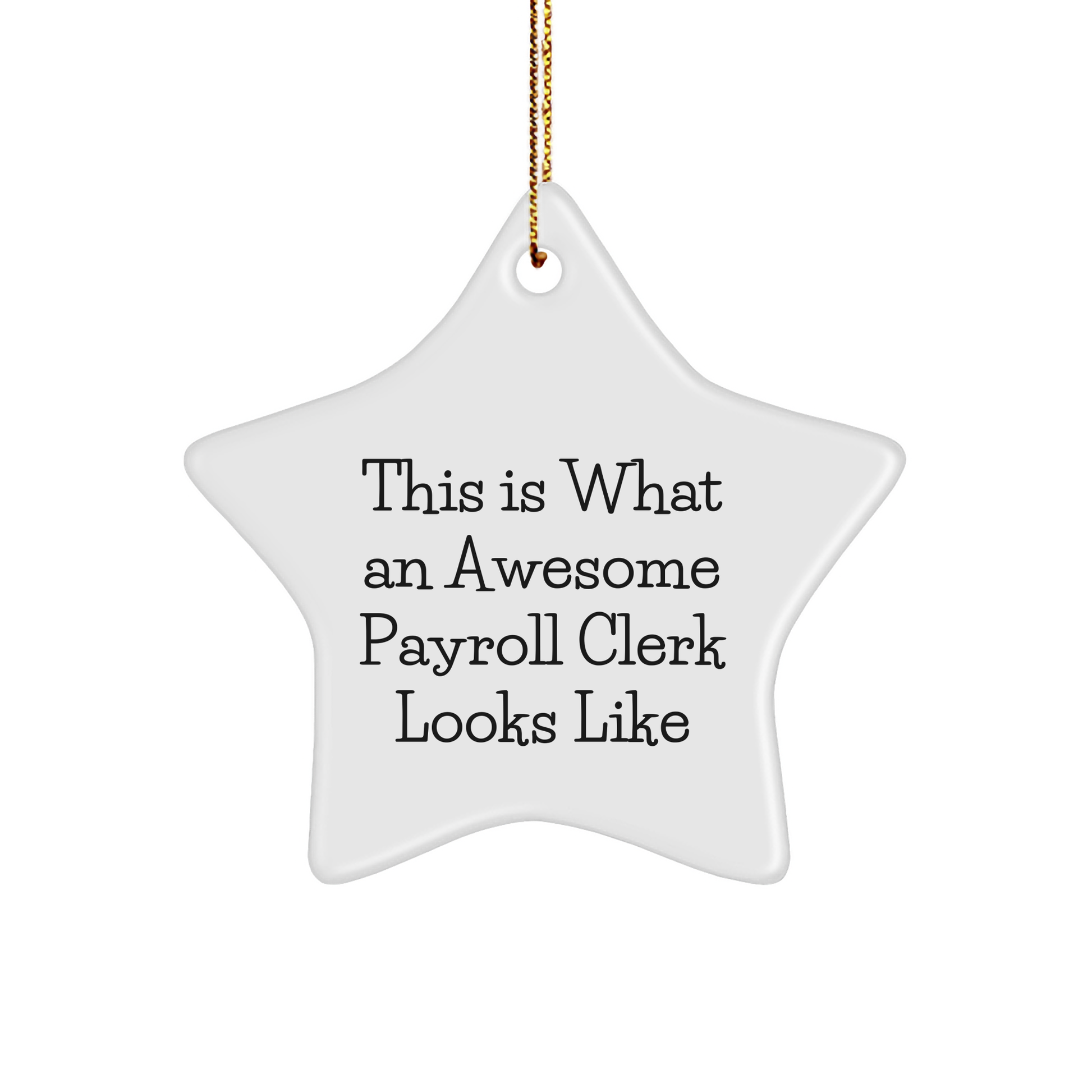 Funny Payroll Clerk Star Ornament Gifts from Friends, Perfect for Payroll Clerk Payroll Clerk Gifts on Christmas, This Is What An Awesome Payroll Clerk Looks Like - Image 1