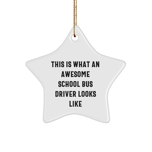 Funny School Bus Driver Gifts for Men - This Is What An Awesome School Bus Driver Looks Like Star Ornament, Gifts from Family, for School Bus Driver, Christmas Unique - Image 1