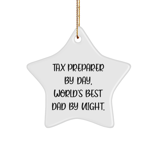 Tax Preparer Gifts by Day, Star Ornament by Night, Funny Christmas Unique Gifts for Friends and Family - Image 1