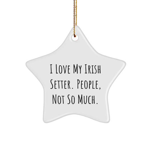 Irish Setter Dog Lovers Gifts from Friends for Friends - I Love My Irish Setter. People, Not So Much. Star Ornament, Christmas Unique Decorations - Image 1