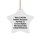 Funny Father Gifts for Men - 'They Call Me Father Because Partner In Crime Makes Me Sound Like A Bad Influence' Star Ornament, White, Christmas Unique Gift for Dad from Family or Friends - Image 1