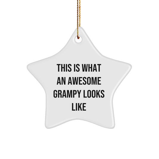 Grampy Gifts from Men, Funny Star Ornament for Christmas, This Is What An Awesome Grampy Looks Like, Gifts for Grampy - Image 1