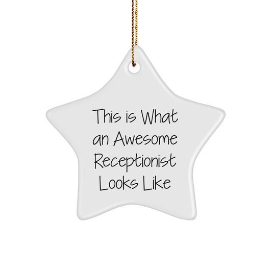 Funny Receptionist Gifts from Friends to Awesome Receptionist Stars Ornament for Christmas - Image 1